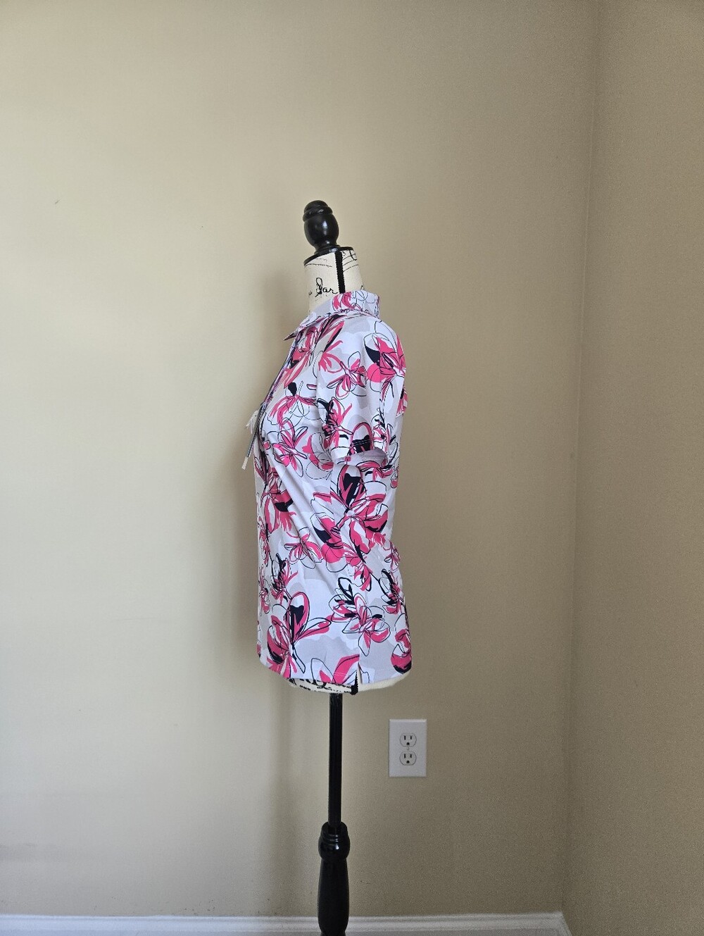 Kjus Enya Printed Polo Shirt Womens S Pink Active Golf - Picture 6 of 9
